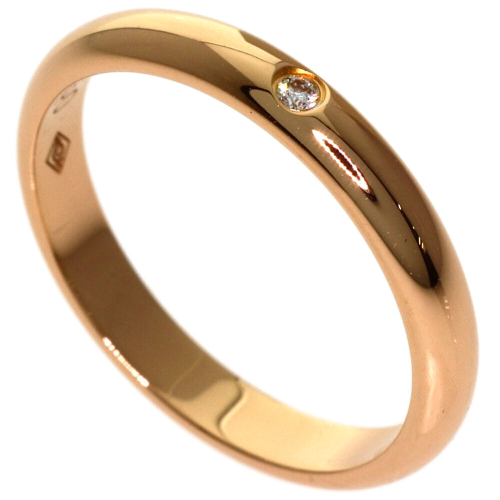 Cartier Wedding 1P Diamond Ring #47 18K Pink Gold Women's CARTIER